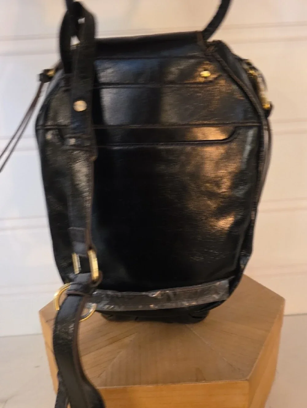 HOBO Shelia Sling Black Leather Round Top-Handle Crossbody